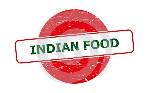 Indian food stamp on white