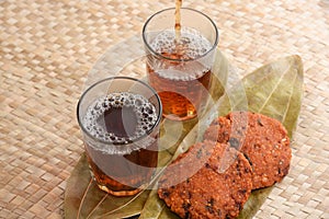 Indian fried snack, Parippu vada with black tea or Chai, Kerala