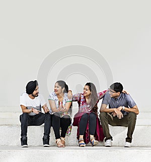 Indian Friends Classmates Hangout Concept photo