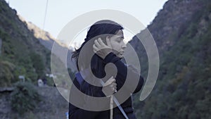 Indian girl at Kedarnath Temple trek