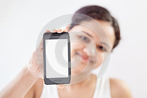 Indian girl with mobile smart phone 4
