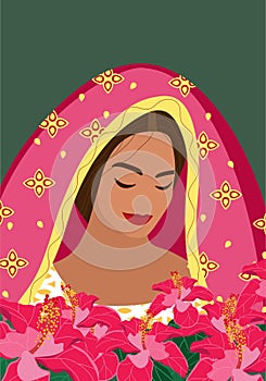 An Indian girl in a wedding sari