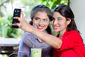 Indian girls taking selfie