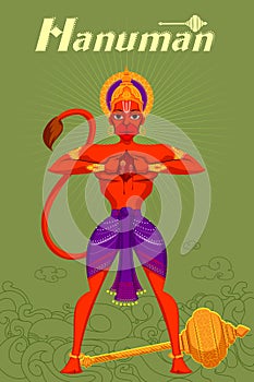 Indian God Hanuman showing Rama and Sita
