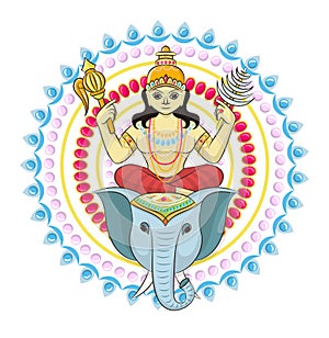 Indian god vector hinduism godhead of goddess and godlike idol Ganesha in India illustration set of asian godly religion photo