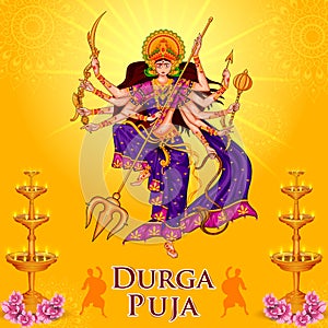 Indian Goddess Durga for Happy Dussehra or Shubh Navratri festival of India