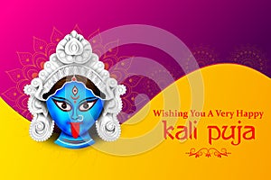 Indian Goddess Kali for Happy Kali Puja or Subh Diwali festival of India