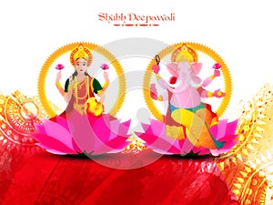 Indian Goddess Lakshmi and Lord Ganesha for Diwali.