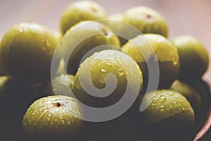 Indian gooseberry or Amla or avla fruit, selective focus
