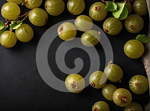 Indian Gooseberry (Amla) on black background