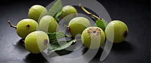 Indian Gooseberry (Amla) on black background