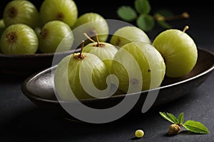 Indian Gooseberry (Amla) on black background