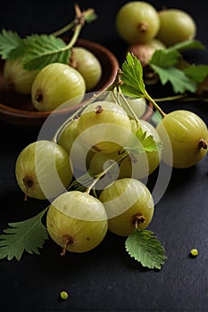 Indian Gooseberry (Amla) on black background