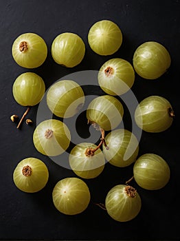 Indian Gooseberry (Amla) on black background