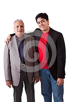 Indian Grandfather and grandson