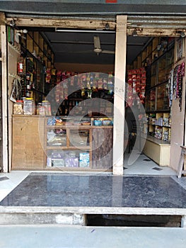 Indian grocery shop in village