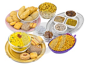 Indian Group of Diwali and Holi Celebration Food