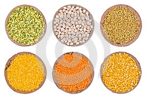 Indian Group of Seeds on White Background