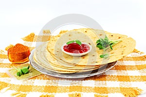 Indian gujrati snack khakhra or crispy roti or crispy chapati bread