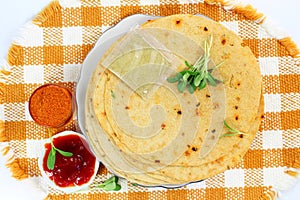 Indian gujrati snack khakhra or crispy roti or crispy chapati bread