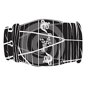 Indian hand drum dholak vector black and white illustration photo