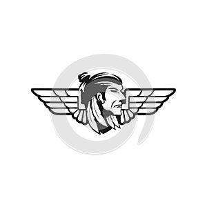 Indian Head Logo design Template idea