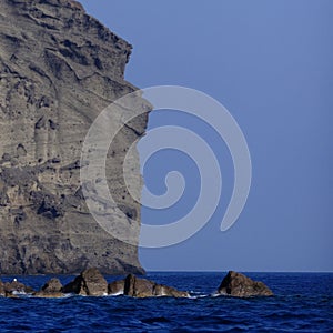 Indian head rock Santorini