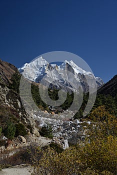Indian Himalayas snowy peaks near Gangotri photo