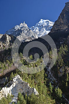 Indian Himalayas snowy peaks near Gangotri photo