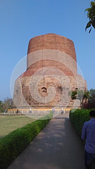 A indian historical and spritual place sarnath where lord Buddha has given his first lecture located in Varanasi india photo