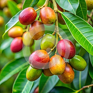 Indian Hog Plum icon set in flat vector style