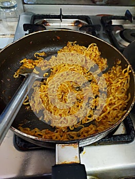 Indian home Maggi cooking