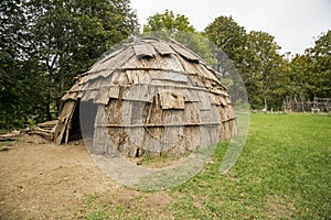 An Indian hut at Plimoth Plantation in Plymouth, MA