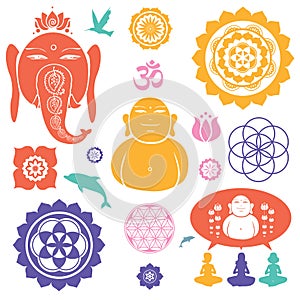 Indian icons vector collection