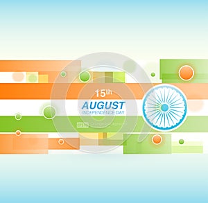 Indian Independence Day background with Ashoka wheel. Abstract colorful background. 15th August, India Independence Day