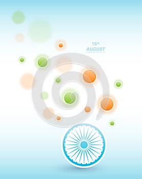 Indian Independence Day background with Ashoka wheel. Abstract colorful background. 15th August, India Independence Day