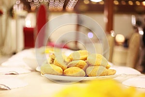 Indian kachori on a serving dish