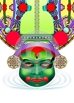 Indian kathakali dancer face