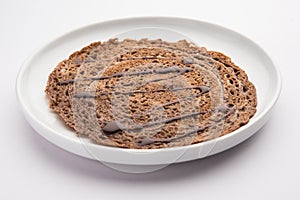 Indian Kids special Chocolate Dosa, served in a plate