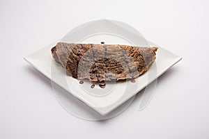 Indian Kids special Chocolate Dosa, served in a plate