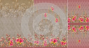 Indian kurti digital flower design pattern