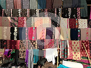 Indian Ladies clothes suet salwar in indian village markit