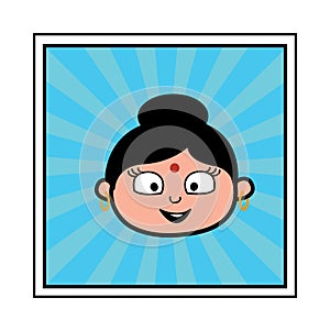 Indian Lady cartoon face