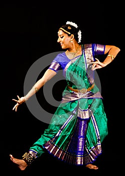 Indian Lady performing a Bharatanatyam Dance