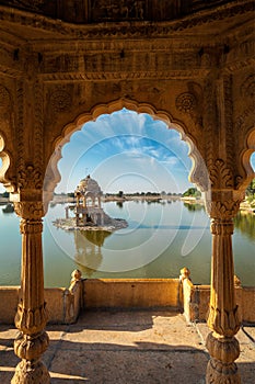 Indian landmark Gadi Sagar in Rajasthan