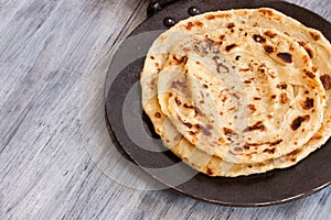 Indian layered Paratha flat bread