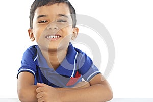 Indian Little Boy Posing to Camera