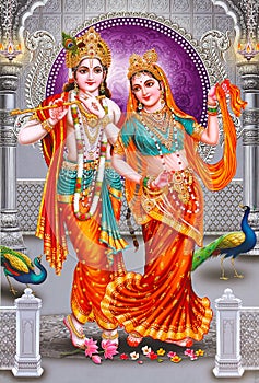 Lord Radha Krishna Beautiful wallpaper with background photo