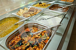 Indian lunch buffet or catering table