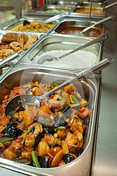 Indian lunch buffet or catering table